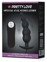 Pretty Love Pretty Love Vibrating Bead Shaped Butt Plug - Black