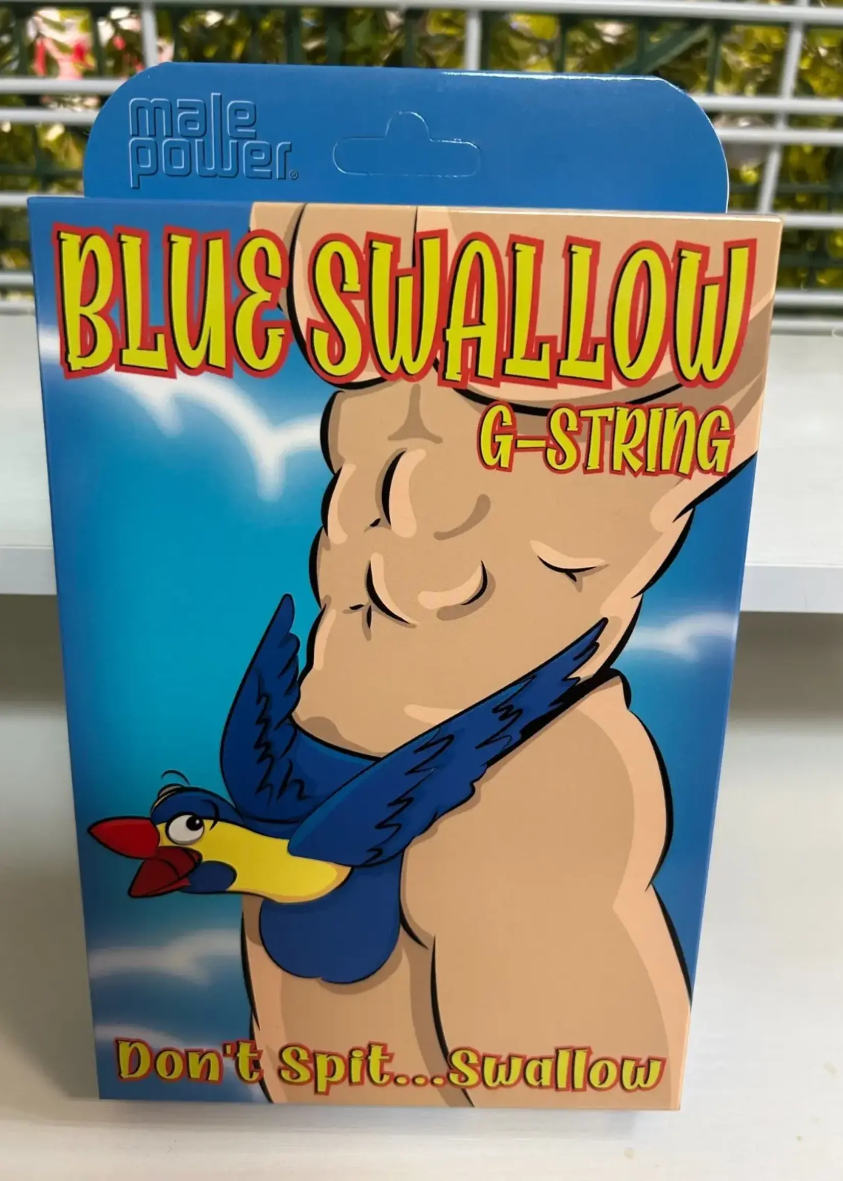 Male Power Blue Swallow G-String - One Size - Blue