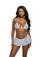 Roma Costumes Sequin Net Flutter Skirt