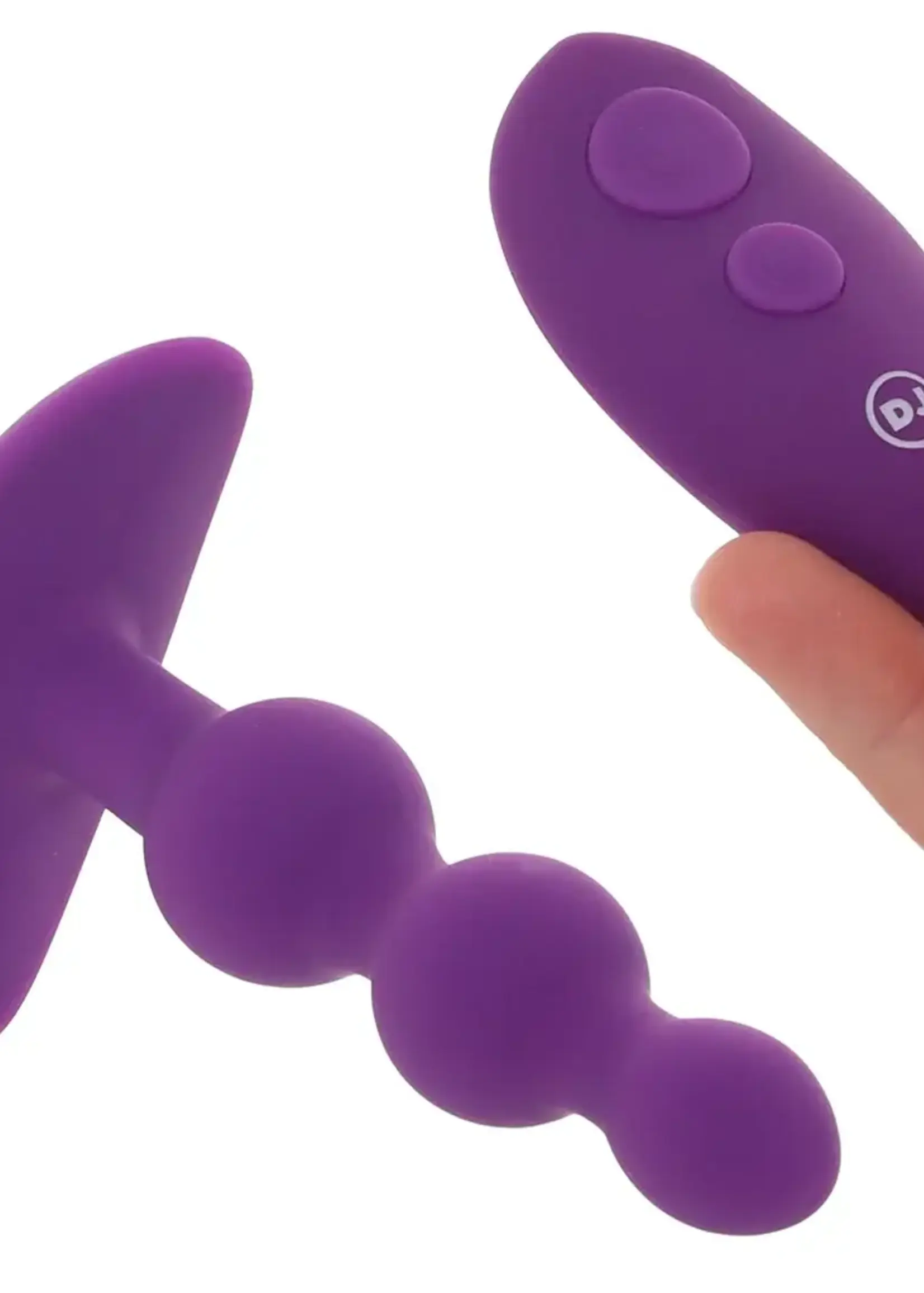 Doc Johnson A-Play Beaded Vibe Rechargeable Silicone Anal Plug With Remote Purple