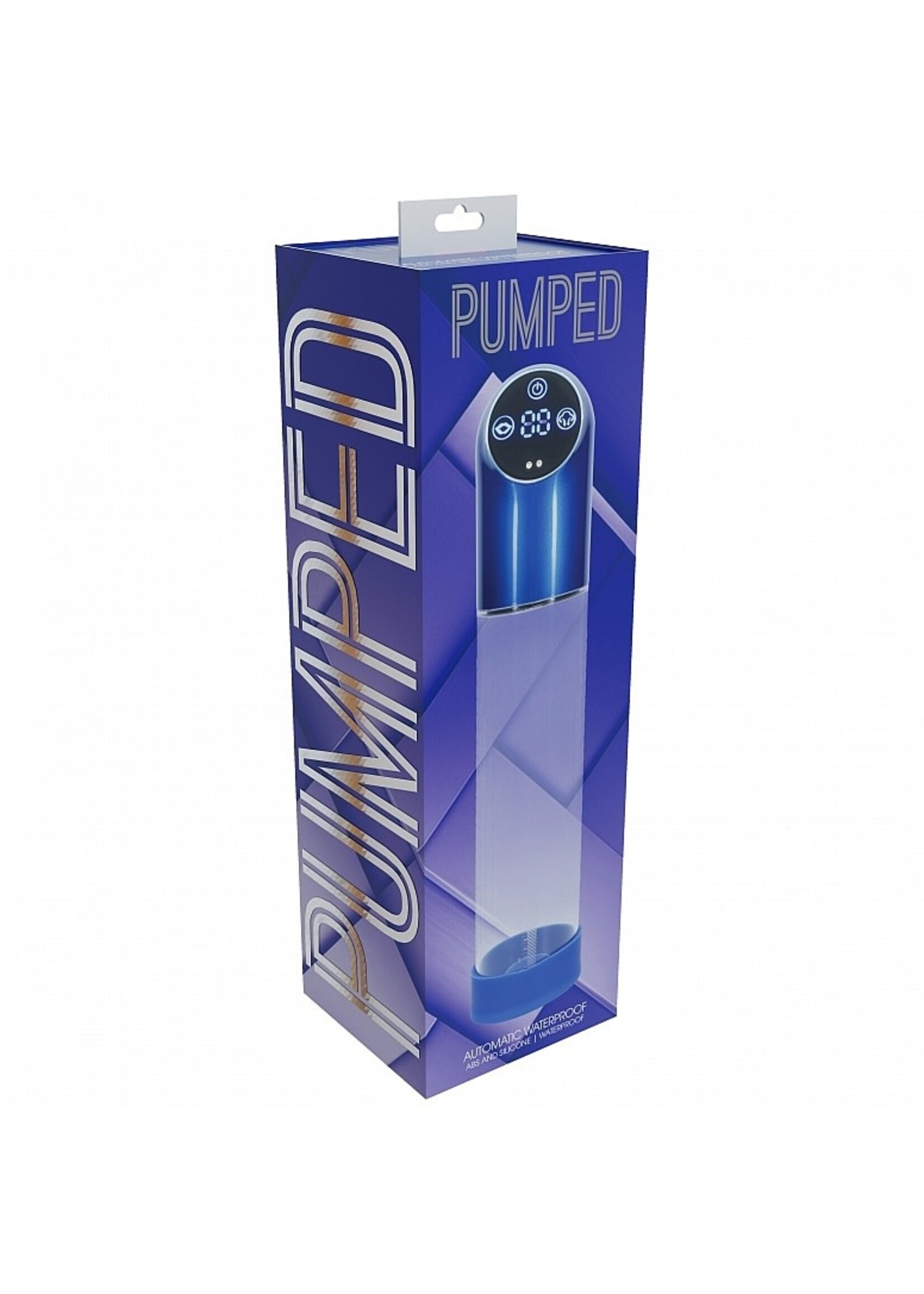 Shots Pumped Pumped Automatic Waterproof Rechargeable Silicone Penis Pump - Metal Blue