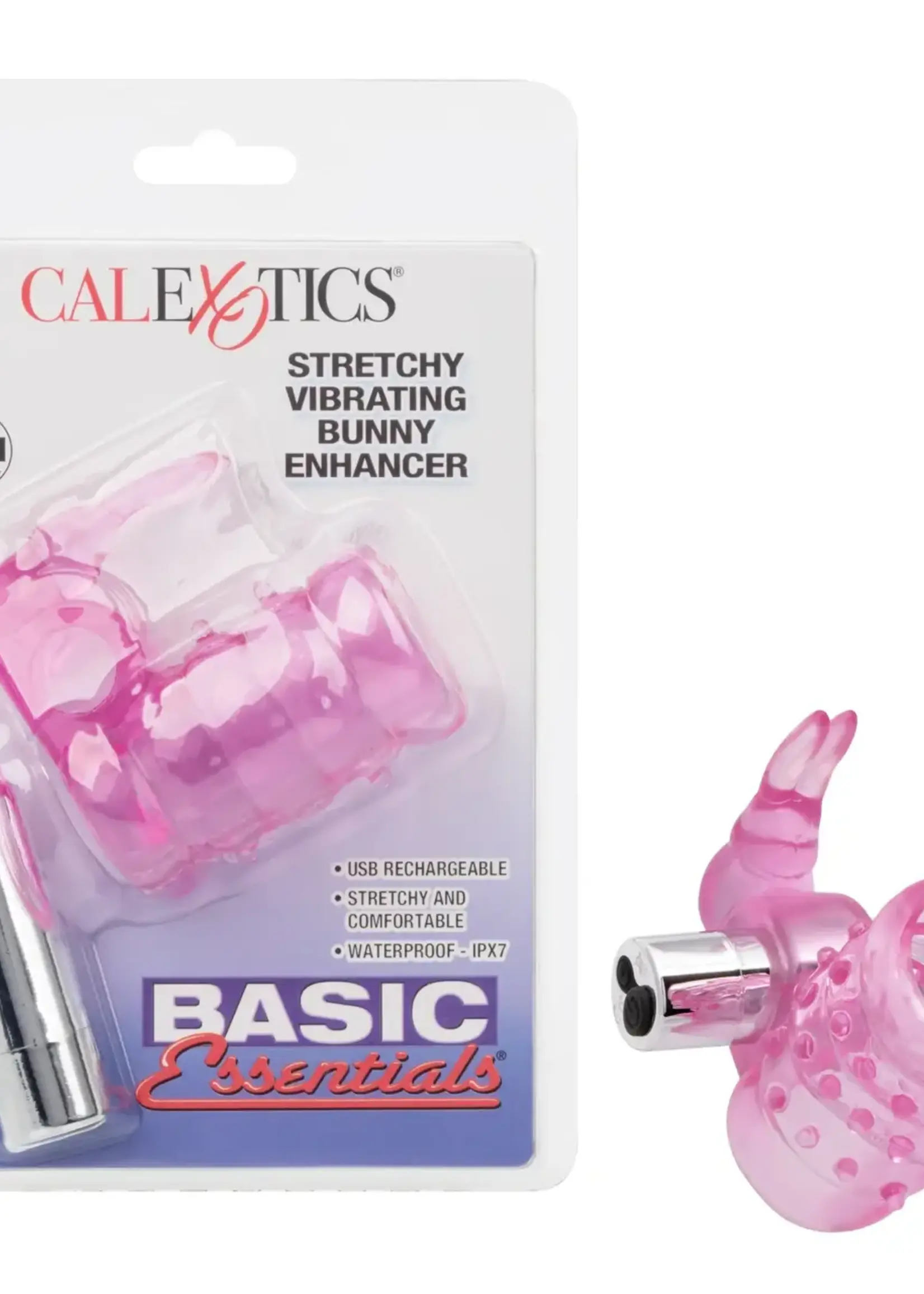 Calexotics Basic Essentials Stretchy Vibrating Bunny Enhancer Waterproof Pink