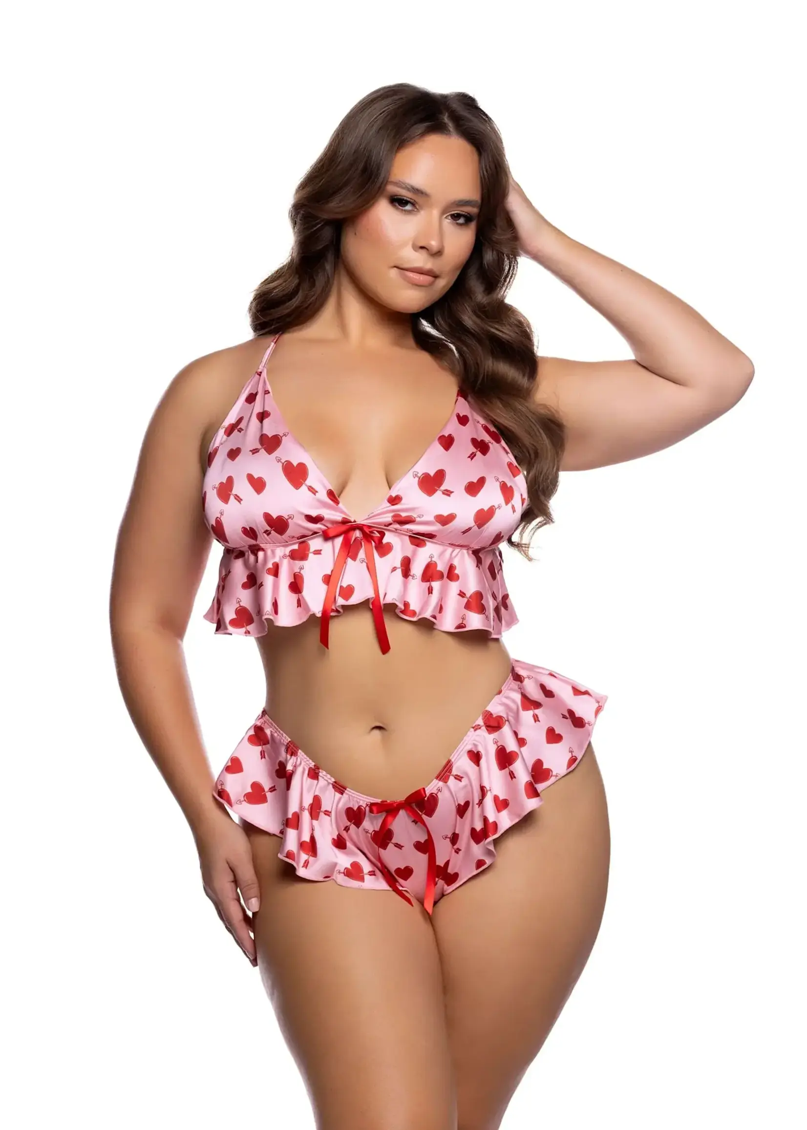Roma Costumes Cupid Heart 2pc Short Set - Pink/Red - L/XL