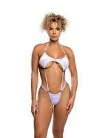 Roma Costumes Holo Dot Velvet 1pc w/ Ring - White - O/S