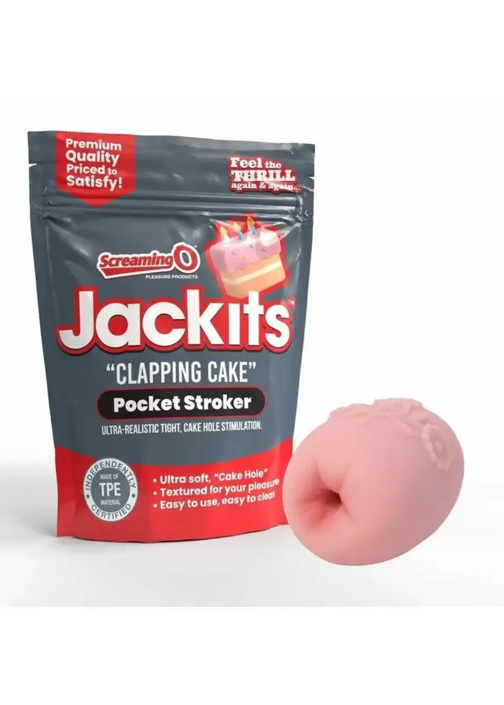 Screaming O Screaming O Jackits Clapping Cake Pocket Stroker - Ass - Pink