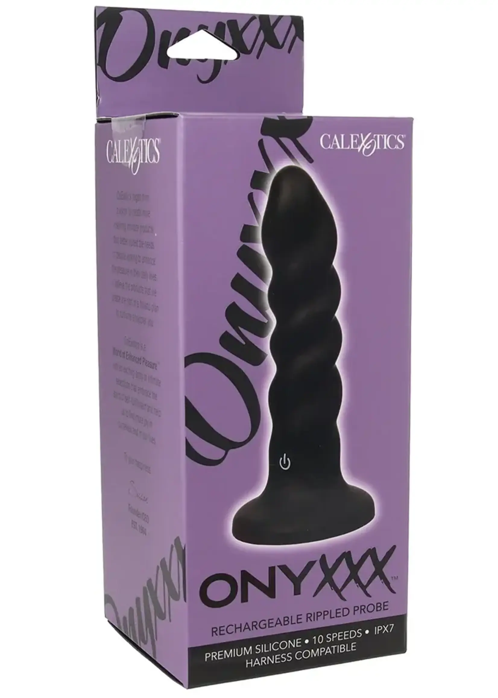 Calexotics Onyxxx Rechargeable Silicone Rippled Probe - Black