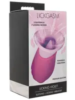 Lickgasm Licking Violet Sucking Licking Rechargeable Silicone Vibrator - Purple