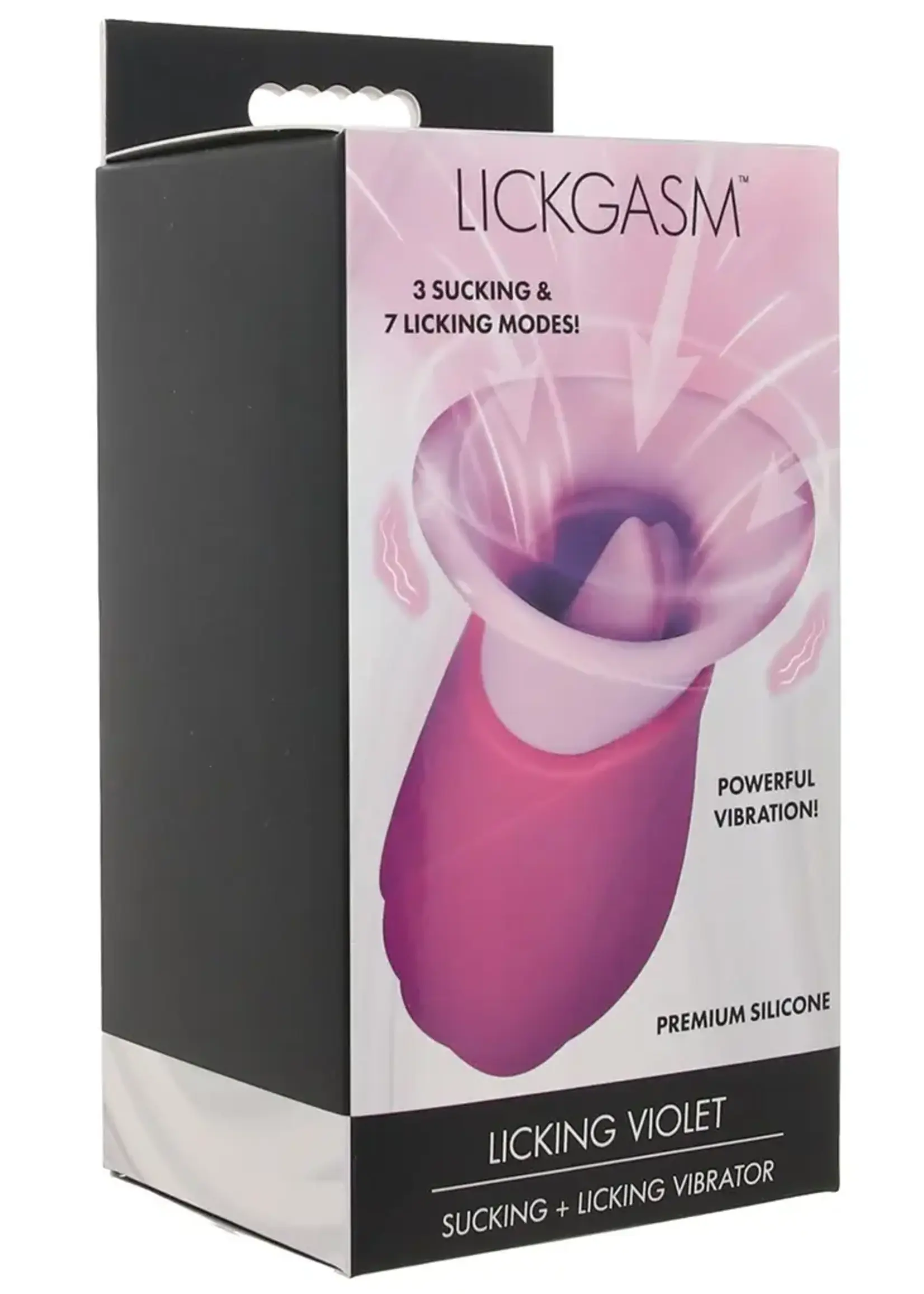 Lickgasm Licking Violet Sucking Licking Rechargeable Silicone Vibrator - Purple