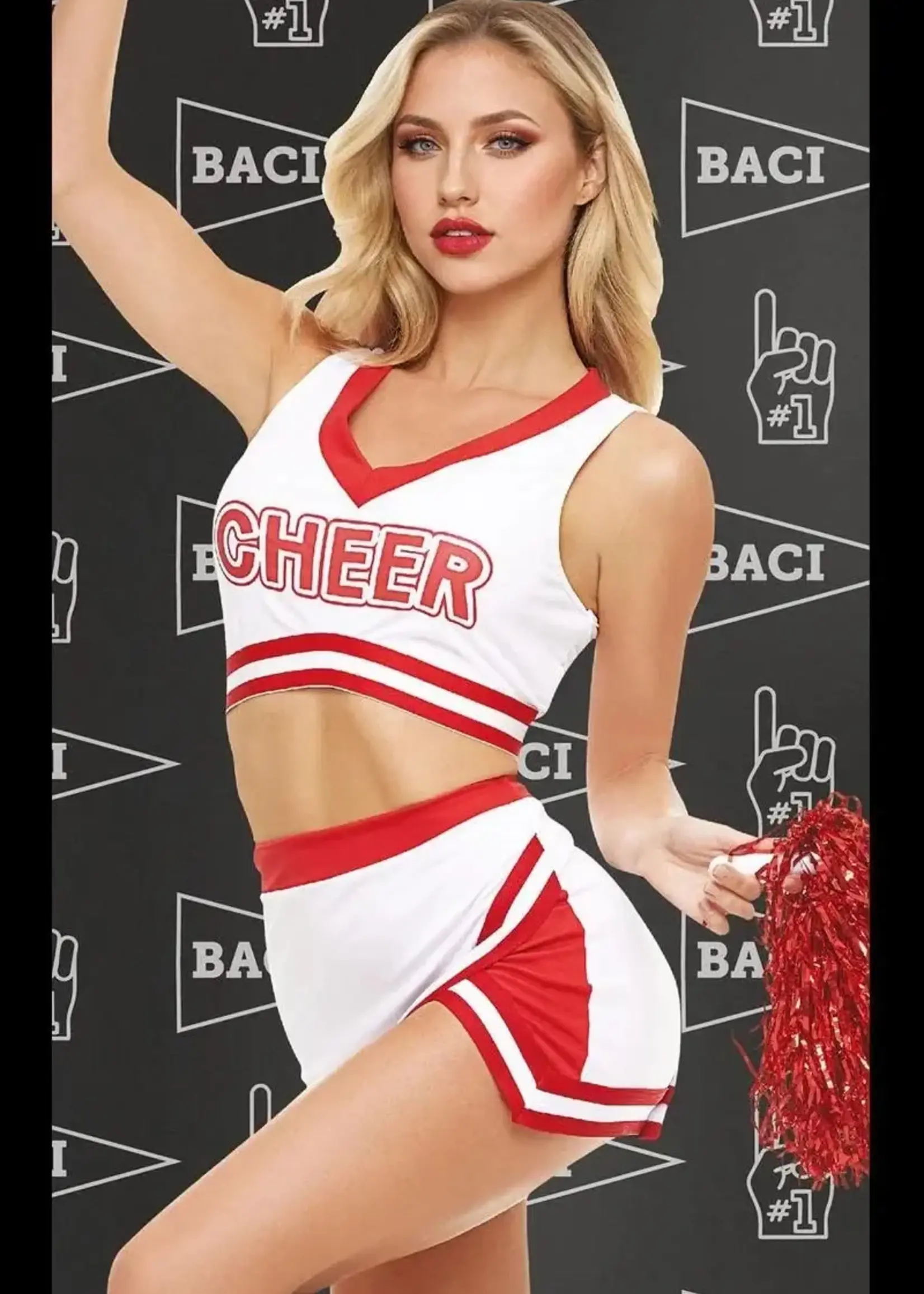 Baci Gameday Hottie 4-pc Set - White/Red O/S