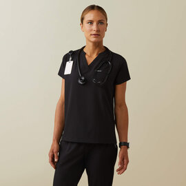ARIAT® Ariat Women Eliza Two Pocket Fashion Scrub Top  Black Small