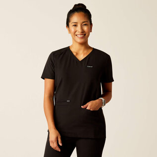 ARIAT® Ariat Women Clara 6 Pocket Scrub Top Black XS