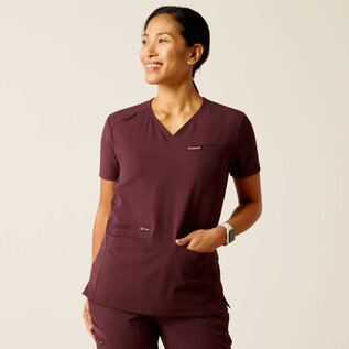 ARIAT® Ariat Women Clara 6 Pocket Scrub Top WineTasting XXS