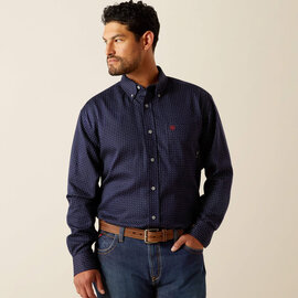 ARIAT® Ariat FR Lever Work Shirt Navy Print L Tall