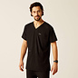 ARIAT® Ariat Men Derham 6 Pocket Scrub Top Black XL