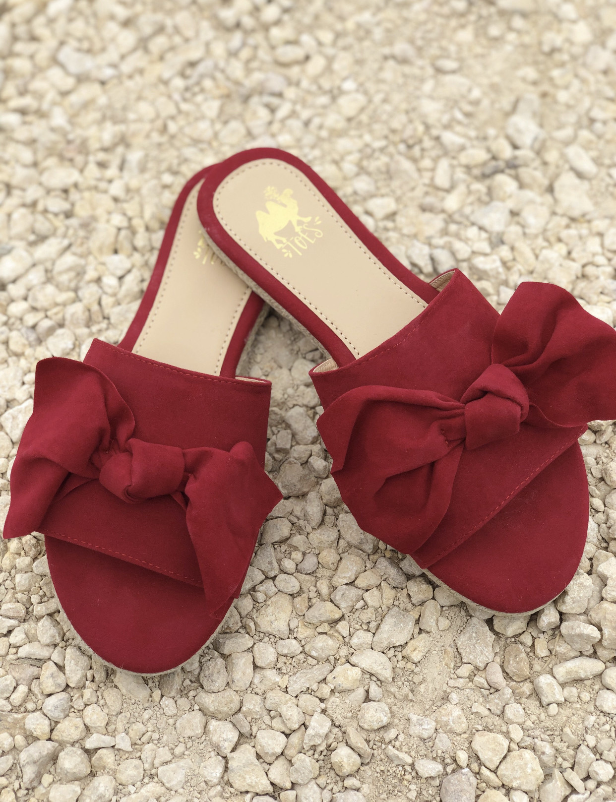 Poppy Red Bow tie sandals