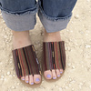 Serape slip sandals