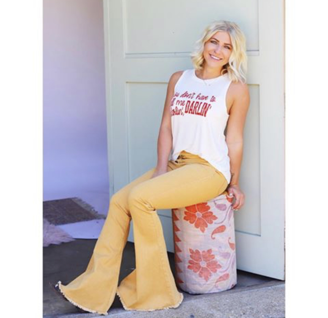 Mustard Denim Bell Bottoms