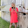 Neon Coral Druzzy Dress