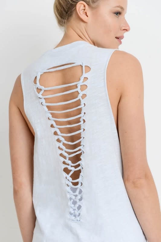 Cutout Strap Ladder Back Muscle Tee
