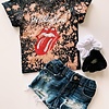 Littles Bleached out rolling stones tee