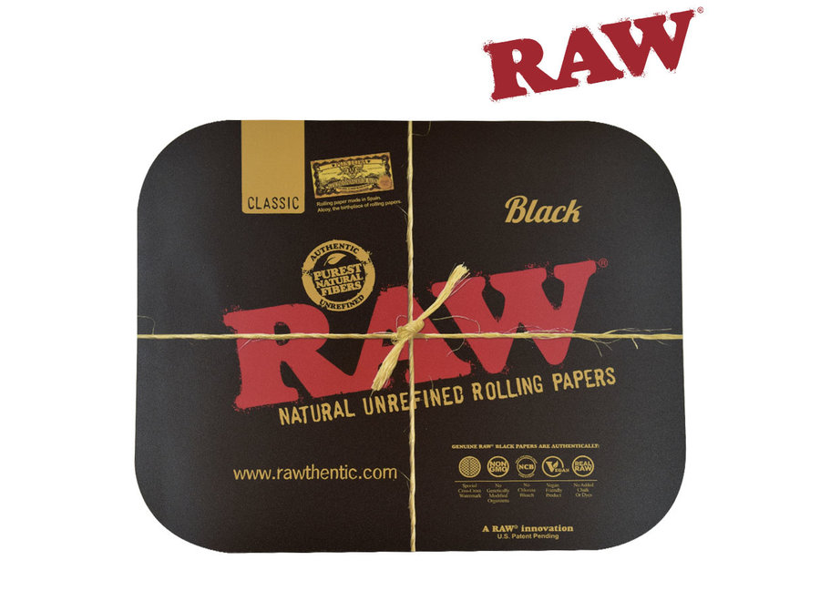 RAW Rolling Tray Cover Large Black and Gold