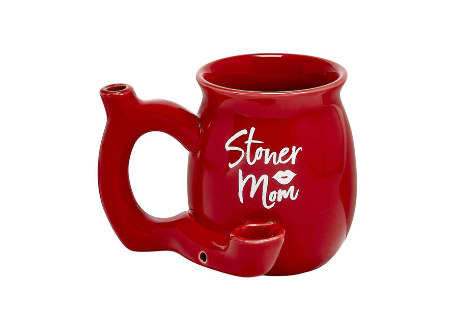 Ceramic Stoner Mom Mug Pipe - Red