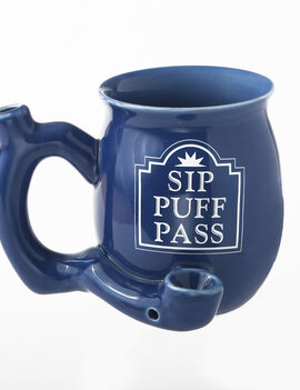 West Coast Gifts Ceramic Sip Puff Pass Pipe Mug - Blue