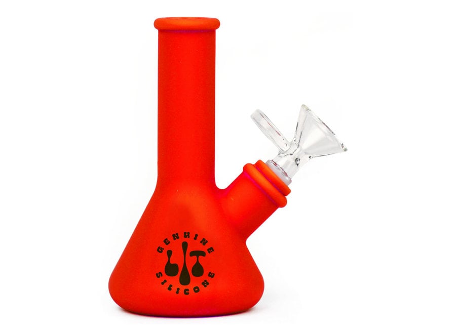 LIT Silicone 5" Red Beaker Water Pipe