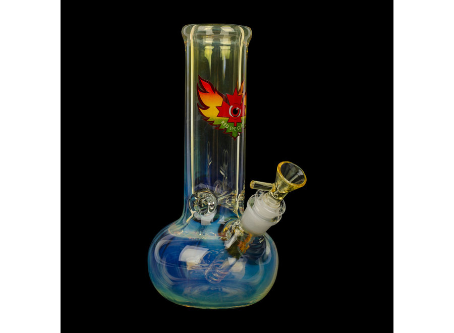 Red Eye Glass 9" Tall 7mm Thick Colour Changing Bubble Tank Tube w/ Glass Pullout
