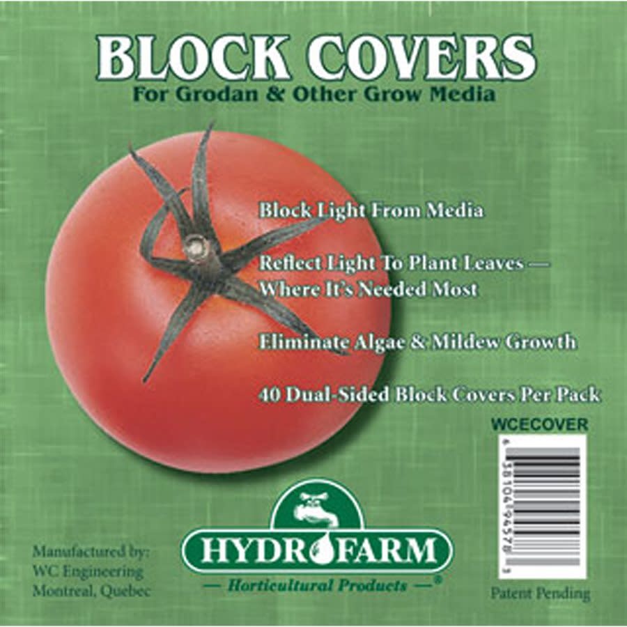 Hydrofarm 4" Rockwool Block Cover - 40 Pack