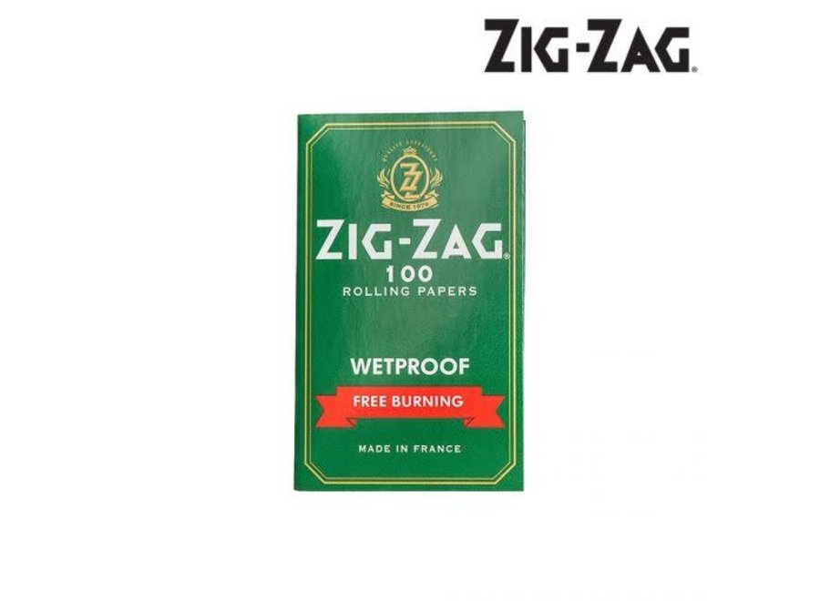 Zig Zag Green Free Burning Wet Proof Box of 25