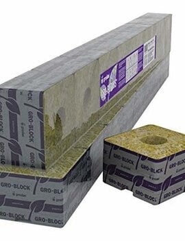 Grodan Grodan Rockwool Delta 6.5 Block, 4" x 4" x 2.5" 6/strip shorty