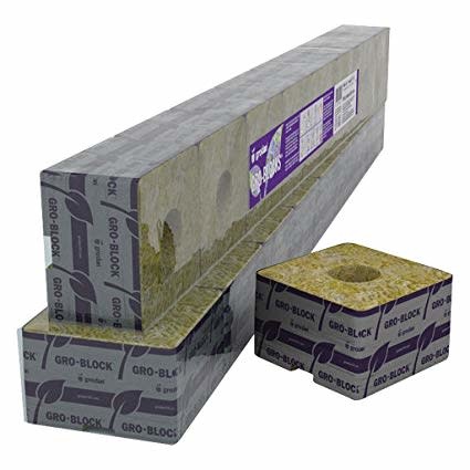 Grodan Grodan Rockwool Delta 6.5 Block, 4" x 4" x 2.5" 6/strip shorty