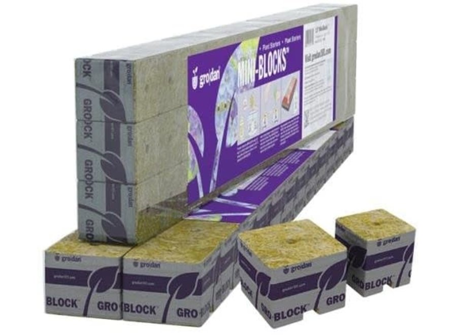 Grodan Rockwool Mini Blocks 2" x 2"x 1.5" - 24 blocks per sheet