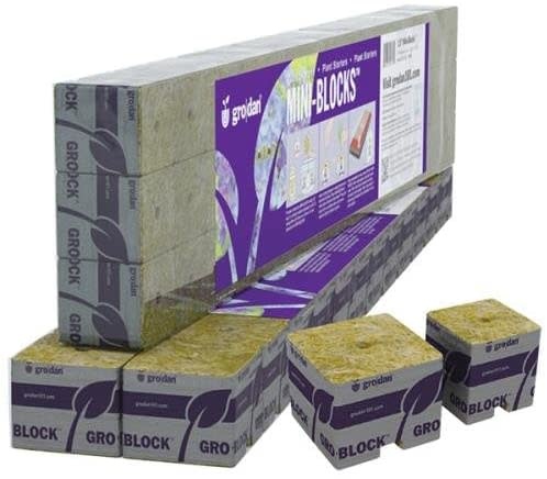 Grodan Grodan Rockwool Mini Blocks 2" x 2"x 1.5" - 24 blocks per sheet