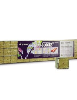 Grodan Grodan Rockwool Mini Blocks 1.5" x 1.5" x 1.5" - 45 per strip