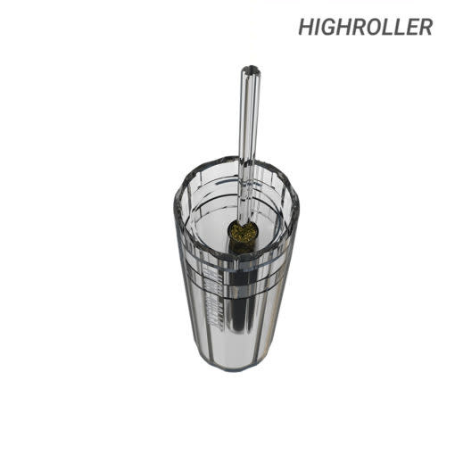 High Roller High Roller Grinder and Cone Filler - Red/ Smoke/ Clear