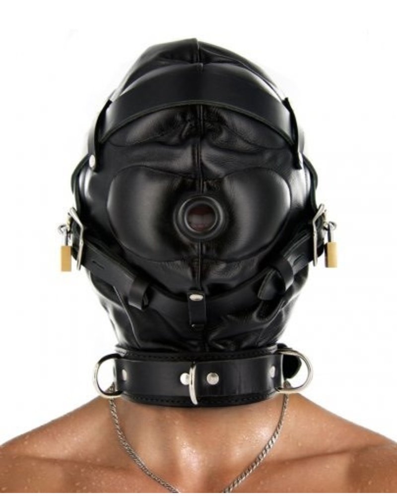 Leather Total Sensory Deprivation Hood Bondesque Bondesque