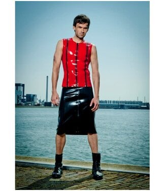 Peter Domenie Latex Top with 3 Zippers in Front