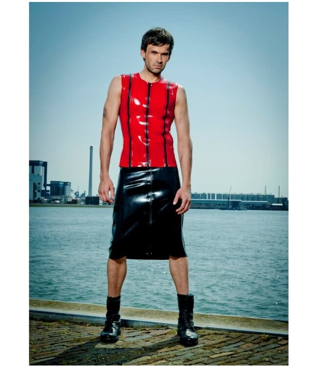 Latex Top with 3 Zippers in Front