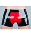 Latex Short with Front Panel Blk/Red