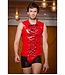 Latex Short with Front Panel Blk/Red