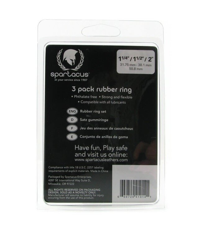 Spartacus Rubber Cock Ring (Set of 3)