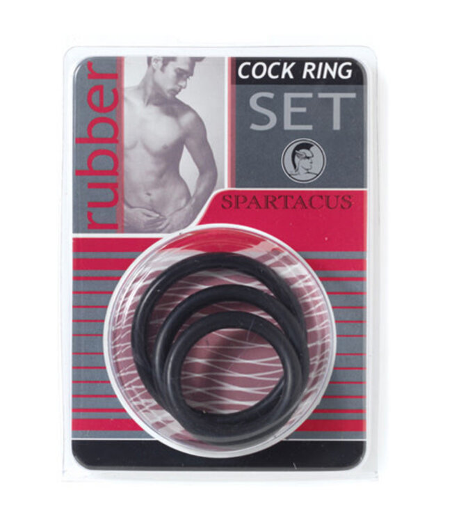 Spartacus Rubber Cock Ring (Set of 3)