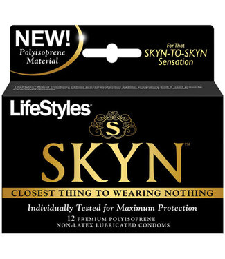 LifeStyles SKYN Lifestyles SKYN Non Latex Condoms Ultra Smooth Clear 12 Pack Box