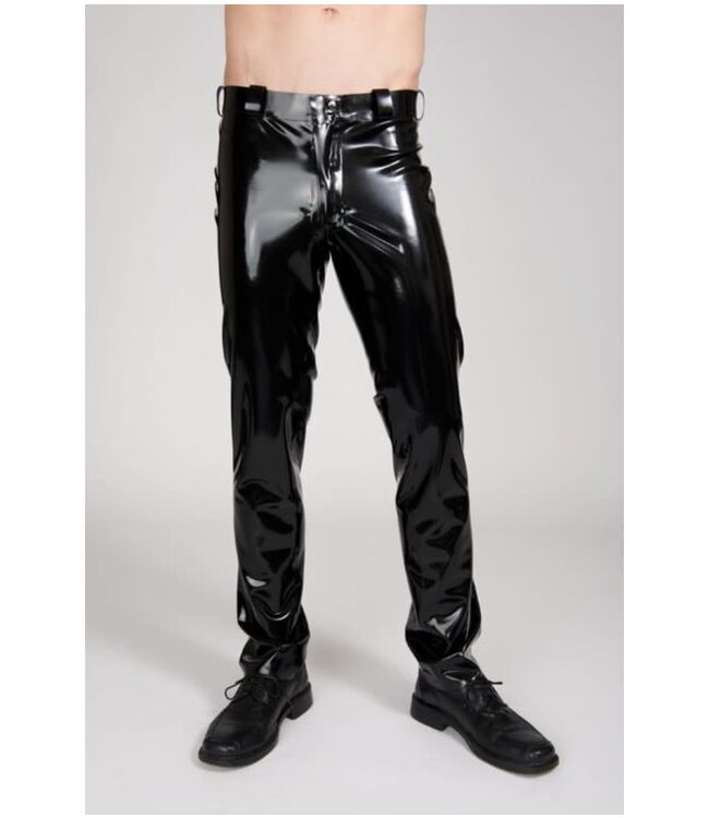 Black Latex Pants Slim Fit
