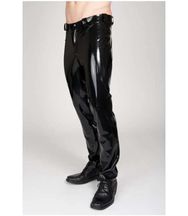 Black Latex Pants Slim Fit