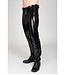 Black Latex Pants Slim Fit