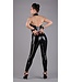 Latex Sleeveless Catsuit with Latex Lace Detailing