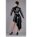 Black Flared Latex Skirt